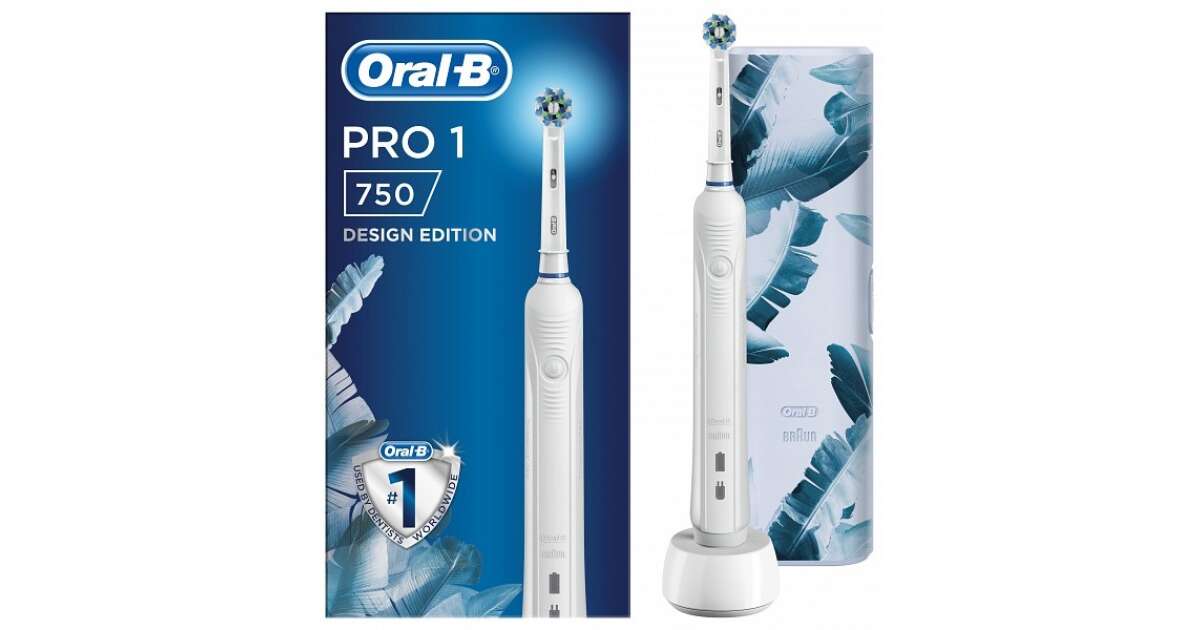 Oral-B PRO 750 Elektrische Zahnbürste Cross Action Head + exklusives  Reiseetui, Weiß | Zahnreinigung & Zahnpflege