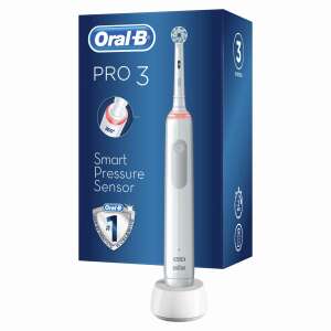 Elektrická zubná kefka Oral-B Pro 3 3000 s hlavicou Sensi Clean, biela 58133821 Elektrické zubné kefky