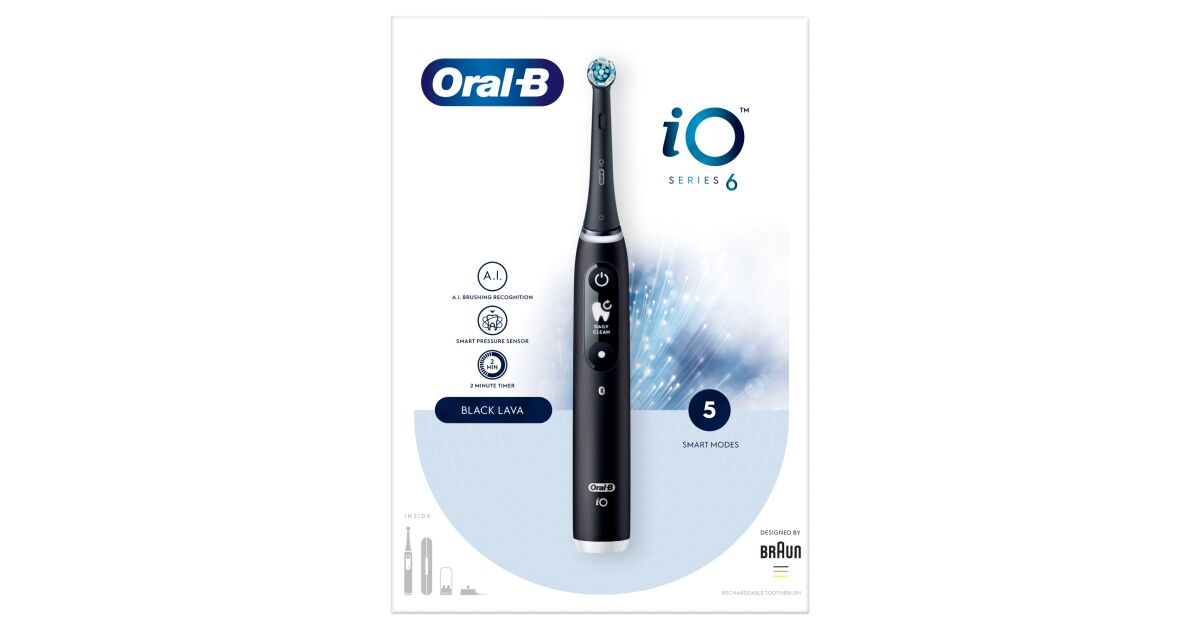 Oral-B iO Series 6 ブラック 本体 iOM6.1B6.0 BK Oral-B iO Series 6 Electric Toothbrush, Black Lava | Oral-B