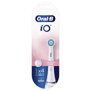 Oral-B iO Zahnbürstenkopf Sensi Weiß 4 Stück 76217780 Ersatz-Zahnbürste und Munddusche