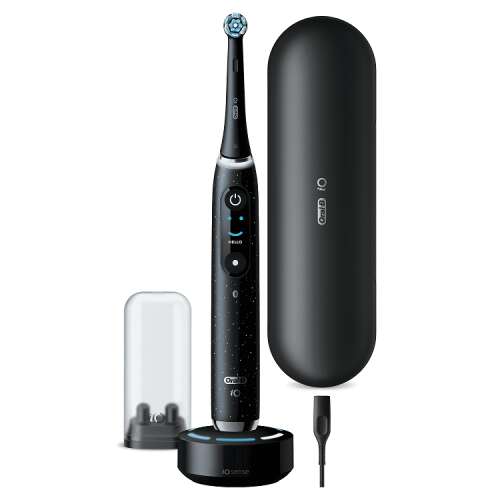Periuță de dinți electrică Oral-B iO Series 10, Cosmic Black, cu stație de încărcare, husă de călătorie și capete de periuță