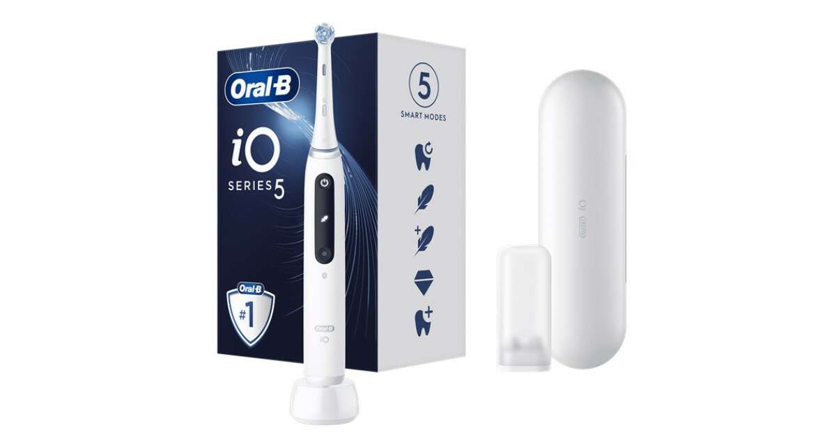 Oral B iO5 Black & White Electric Toothbrushes Designed By Braun, Duo Pack