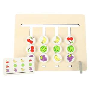Fruit and Color Matching Montessori Wooden Educational Game, wooden educational toy, fruit matching game, color matching game, logic thinking game, preschool toy - Kik Developmental Toy for Preschooler