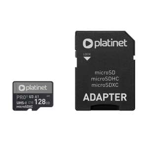 Platinet memóriakártya, Pro, MicroSDXC 128GB class10 U3 90MB/s + ADAPTER PMMSDX128UIII