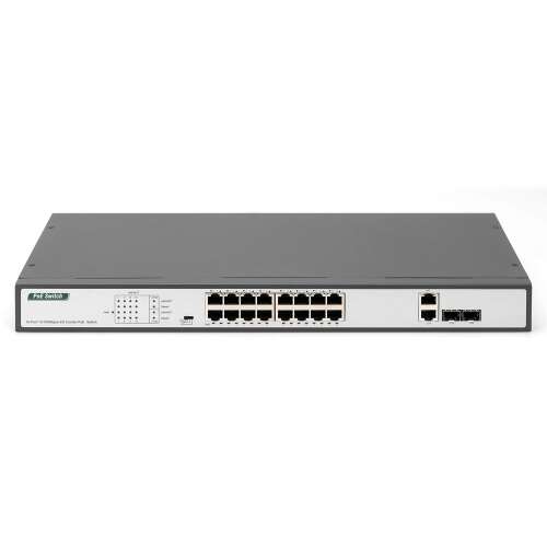 ZUB Digitus DN-95342-1 16-portový Fast Ethernet PoE switch s 2 kombinovanými portami