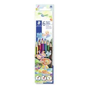 Creioane colorate STAEDTLER Noris Colour 187, pachet de 6, culori asortate, fabricate din lemn reciclat - Creioane colorate