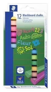 STAEDTLER Blackboard Chalks, 12 pack, assorted colors, made in Germany - Chalk