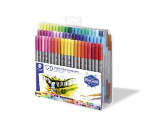 STAEDTLER Rostirón készlet,  0,8/3,0 mm, kétvégű, STAEDTLER® "3200", 120 különböző szín 31553122 