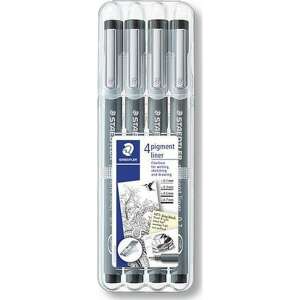 STAEDTLER Pigment Liner 308 black fineliner pen set of 4, 0.1, 0.3, 0.5, 0.7 mm - STAEDTLER Fineliner & technical pen