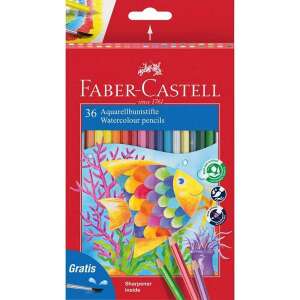 FABER-CASTELL Aquarell színesceruza készlet, hatszögletű, 36 darabos, rajzoláshoz és festéshez - Színes ceruza