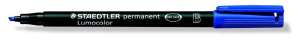 Permanentný fixka STAEDTLER Lumocolor 314 B, modrá, 1-2,5 mm šikmý hrot - Popisovače