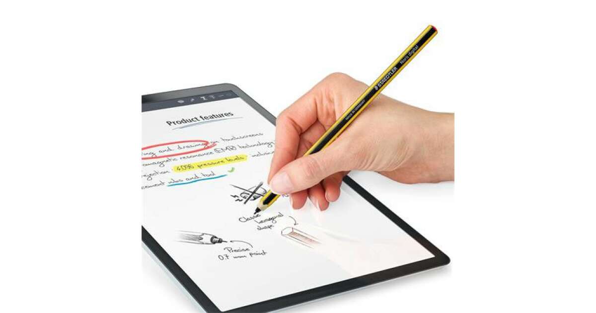 STAEDTLER Touch pencil for touch screen devices, EMR, STAEDTLER Noris  Digital Classic 180 22, yellow