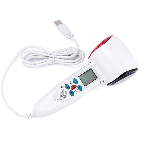 Hideg-meleg arcvasaló készülék, fehér színű, LCD kijelzővel, USB kábellel