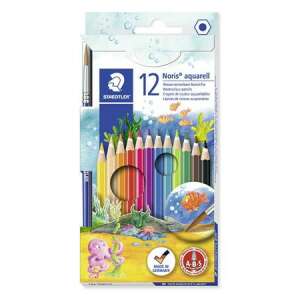Set de 12 creioane acuarelabile STAEDTLER Noris aquarell cu pensulă, 12 culori diferite, fabricat în Germania - Creioane de artă