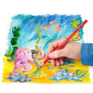 STAEDTLER Akvarell ceruza készlet, hatszögletű, ecsettel, STAEDTLER "Noris® aquarell 144 10", 12 különböző szín 32442841 