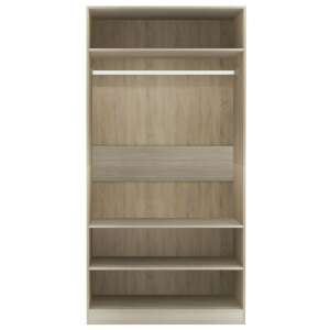 Sonoma oak wardrobe with 3 shelves and a hanging rail, 100 x 50 x 200 cm - Office Furniture