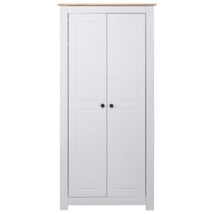 Fenyő white wooden wardrobe with two doors - Office Furniture