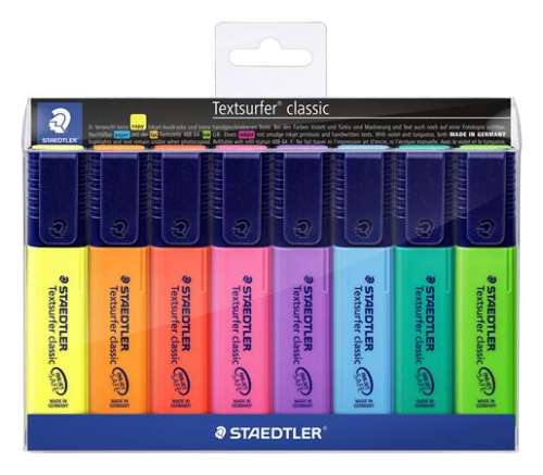 STAEDTLER Textmarker-Set, 1-5 mm, STAEDTLER "Classic 364", 8 verschiedene Farben