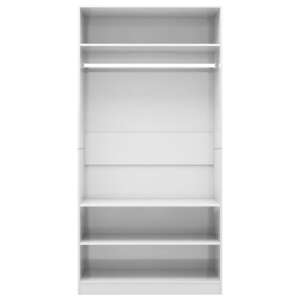 Biała szafa z połyskiem z półkami i drążkiem na ubrania, 100 x 50 x 200 cm - Szafa