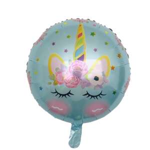 Blue unicorn foil balloon, 45 cm, birthday party decoration - Balloon