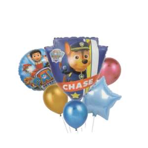 Букет балони Paw Patrol Chase, фолиеви и латексови балони за украса за рожден ден - Реквизит за партита