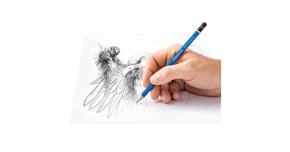 STAEDTLER Graphite pencil set with sharpener and eraser, hexagonal, STAEDTLER "Mars Lumograph