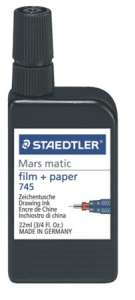 STAEDTLER Mars Matic 745 M Black Drawing Ink, 22ml bottle - Writing Instrument Accessory
