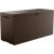 Angled view of Keter Emily 280L brown garden storage box.