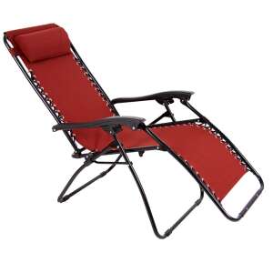 Patio Relax piros zero gravity szék fejtámlával, ferde nézet - Patio