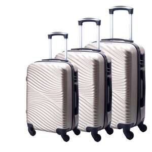 Dollcini, Set de valiză de călătorie mondială, 3 piese, 22"25"28", (357702-162D), auriu