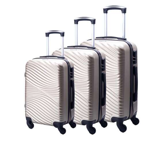 Dollcini Világjáró 3 részes bőrönd szett, arany, 22", 25", 28"