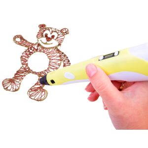 Yellow 3D pen creating a bear figure. 3D toll varázstoll. - Nonbrand Creative Toy