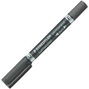 Schrägansicht des STAEDTLER Lumocolor Duo 348 schwarzen Permanentmarkers - STAEDTLER