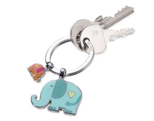 TROIKA Schlüsselanhänger mit 2 Charms Anhängern, TROIKA "Elefanten", gemischte Farben