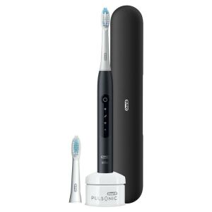 Oral-B Pulsonic Slim Luxe 4500 Matte Black electric toothbrush with travel case and brush head - Mouth shower and Electric toothbrush