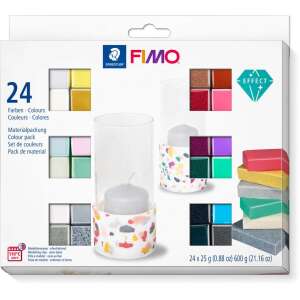 FIMO Gyurma, készlet, 24x25 g, égethető, FIMO "Effect Colours" 24 különböző szín
