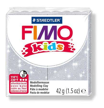 Argilă FIMO, 42 g, combustibil, FIMO Kids, argintiu strălucitor 31555538