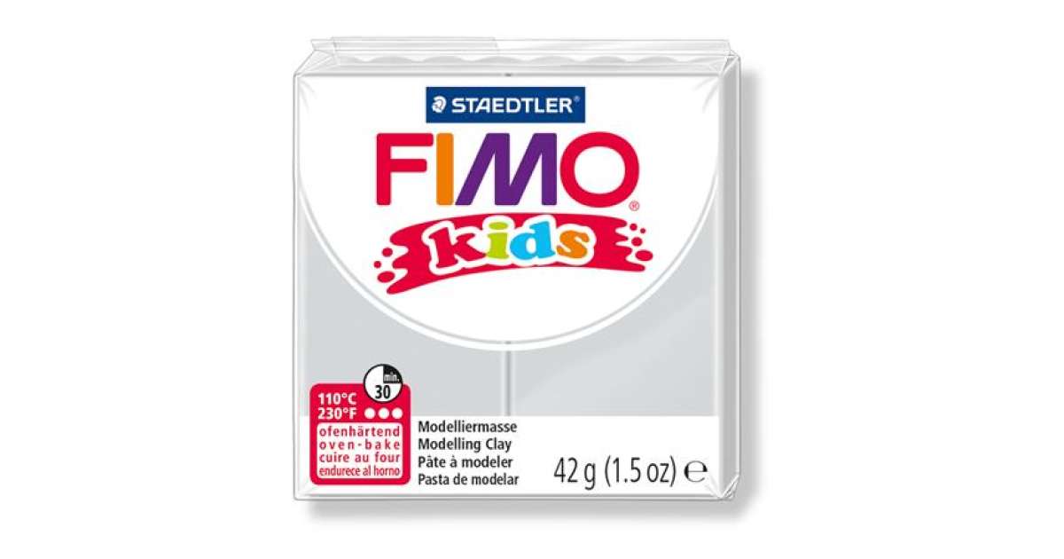 FIMO Clay, 42 g, combustible, FIMO "Kids", light grey