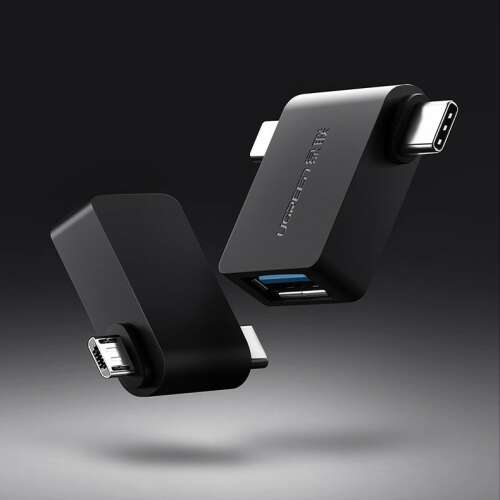 Adapter Ugreen USB-C do USB-A i Micro-USB, czarny