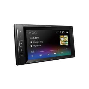 Pioneer DMH-A240BT car stereo with iPod connected and playing music - Head Unit