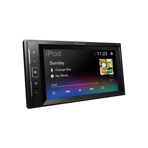 Pioneer DMH-A240BT car stereo with iPod connected and playing music
