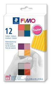 FIMO Soft Fashion glina polimerowa, 12 kolorów, 12 x 25g, do wypalania - Fimo