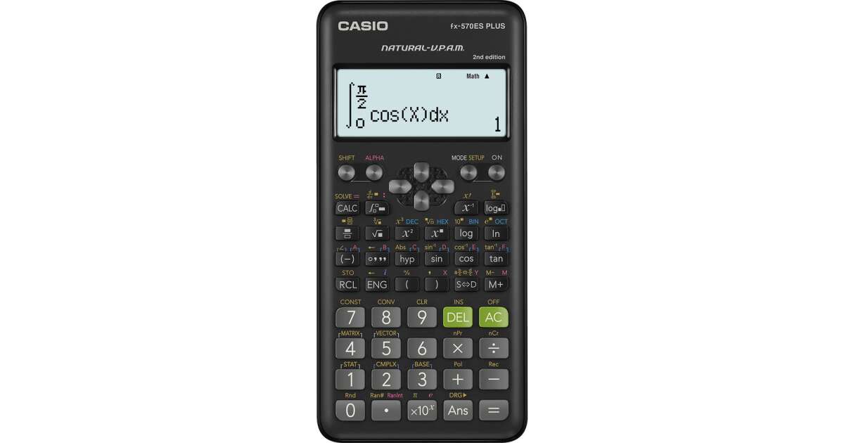 CASIO Calculator, scientific, 417 functions, CASIO FX-570ES Plus 2E
