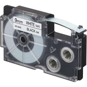 Casio 9mm White on Black Label Tape Cartridge - Casio
