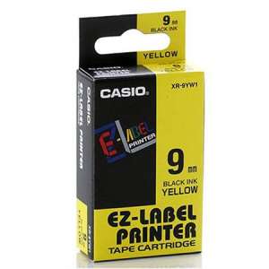 CASIO Bandă pentru mașini de scris, 9 mm x 8 m, CASIO, galben-negru 31555727 Mașini de etichetat și benzi