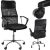 Malatec Premium black mesh office chair collage with wheel detail