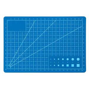 Blue self-healing cutting mat with grid lines and angle guides - Art & Craft