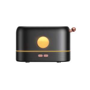 Umidificator Dollcini Flame, Negru, 200 ml, Portabil, Silențios, Difuzor de Uleiuri Esențiale, Acasă, Birou, Yoga, Cadou de Crăciun - Difuzor