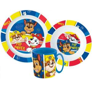 Paw Patrol micro étkészlet bögrével, Chase, Marshall és Rubble képekkel - Mancs Őrjárat