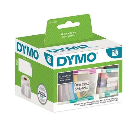 Etichetă DYMO pentru imprimanta LW, detașabilă, 32x57 mm, 1000 de etichete, DYMO